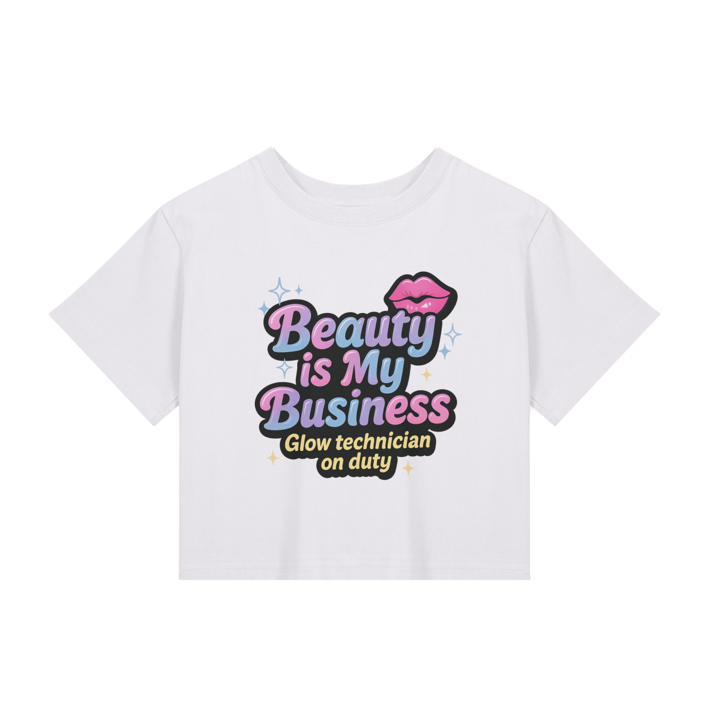 💄 Beauty Is My Business – Glow Technician On Duty Cropped Tee