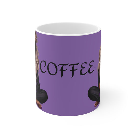 Coffee Please Mug | Cozy Girl #2 Artwork Ceramic Coffee Cup | 11oz Stylish Drinkware | Dishwasher & Microwave Safe | Gift for Coffee Lovers
