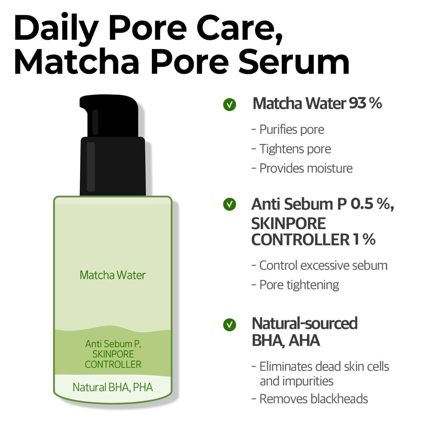 🍵 Super Matcha Pore Tightening Serum (50ml) – Pore Refining & Hydrating Serum