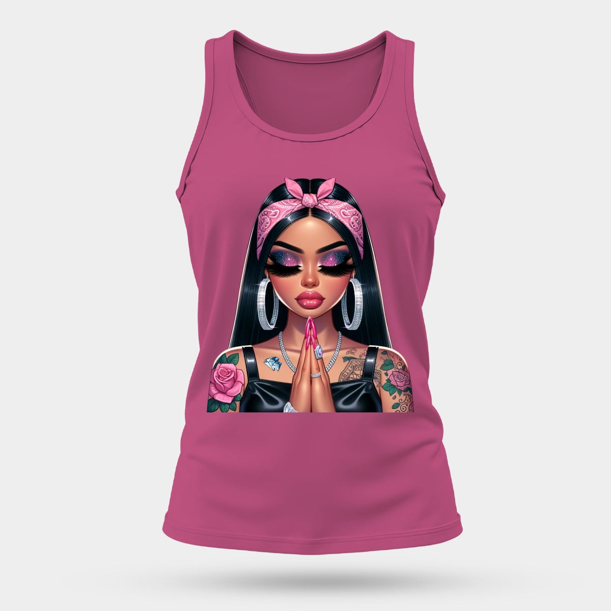 💖 Pink Bandida Girl – Chicana Sports Tank Top #3