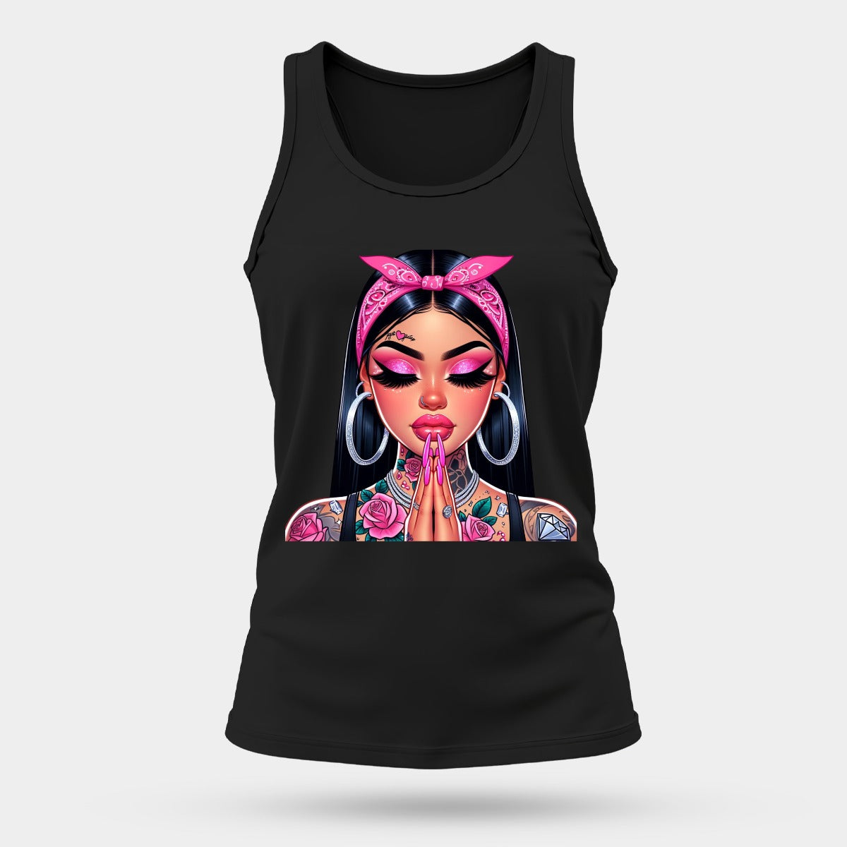 💖 Pink Bandida Girl – Chicana Sports Tank Top #6