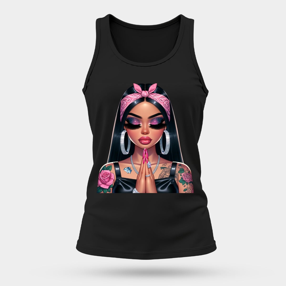 💖 Pink Bandida Girl – Chicana Sports Tank Top #3