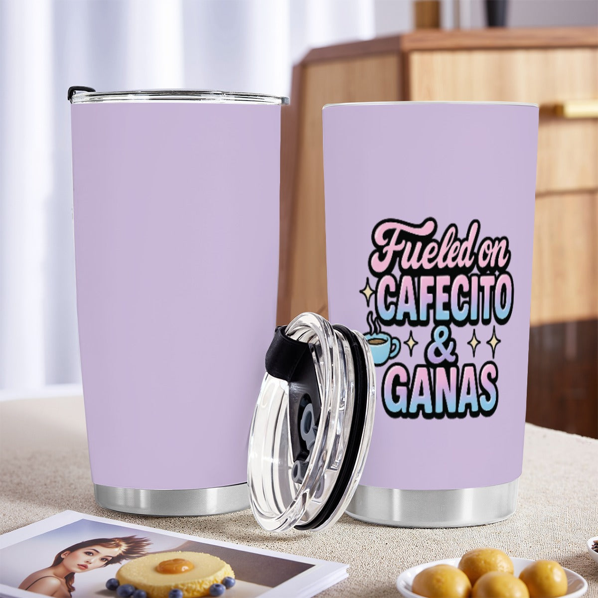 ☕️ Fueled on Cafecito & Ganas – 20oz Stainless Steel Coffee Tumbler