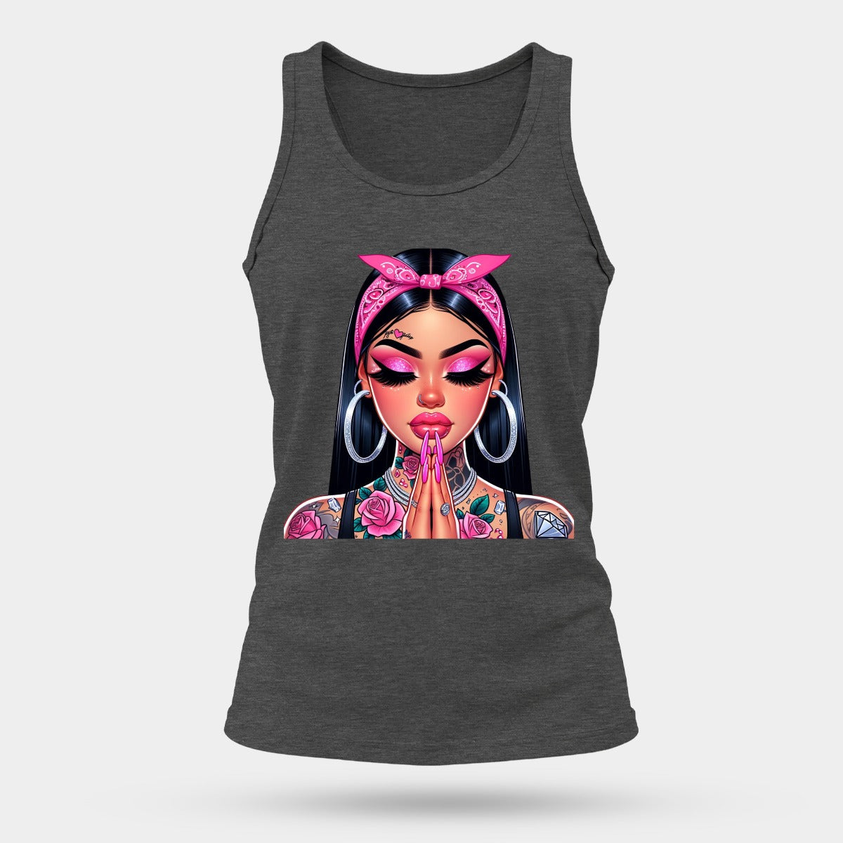 💖 Pink Bandida Girl – Chicana Sports Tank Top #6