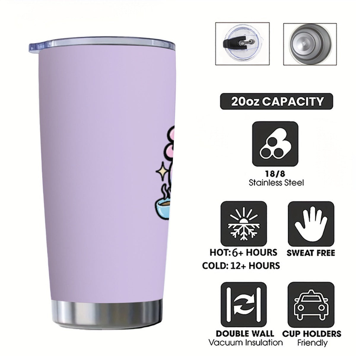 ☕️ Fueled on Cafecito & Ganas – 20oz Stainless Steel Coffee Tumbler