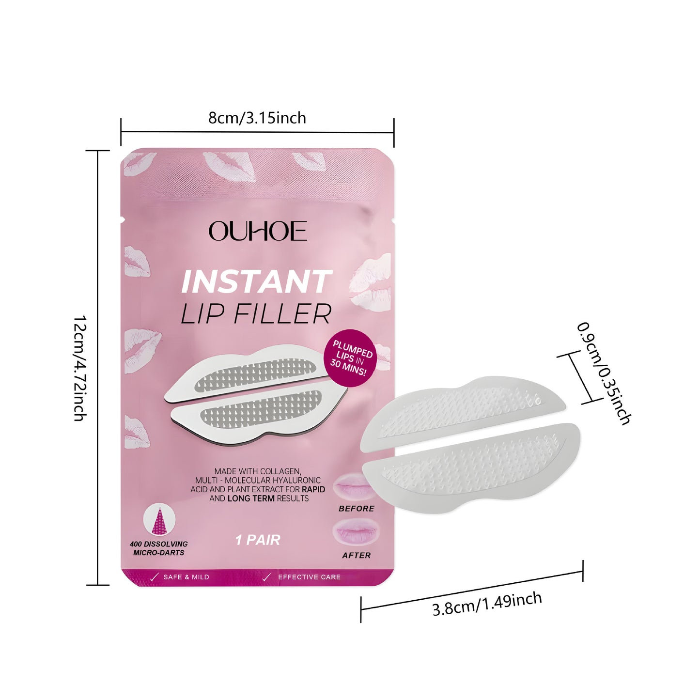 π Microneedle Lip Patches β Instant Lip Plumping & Smile Line Smoother