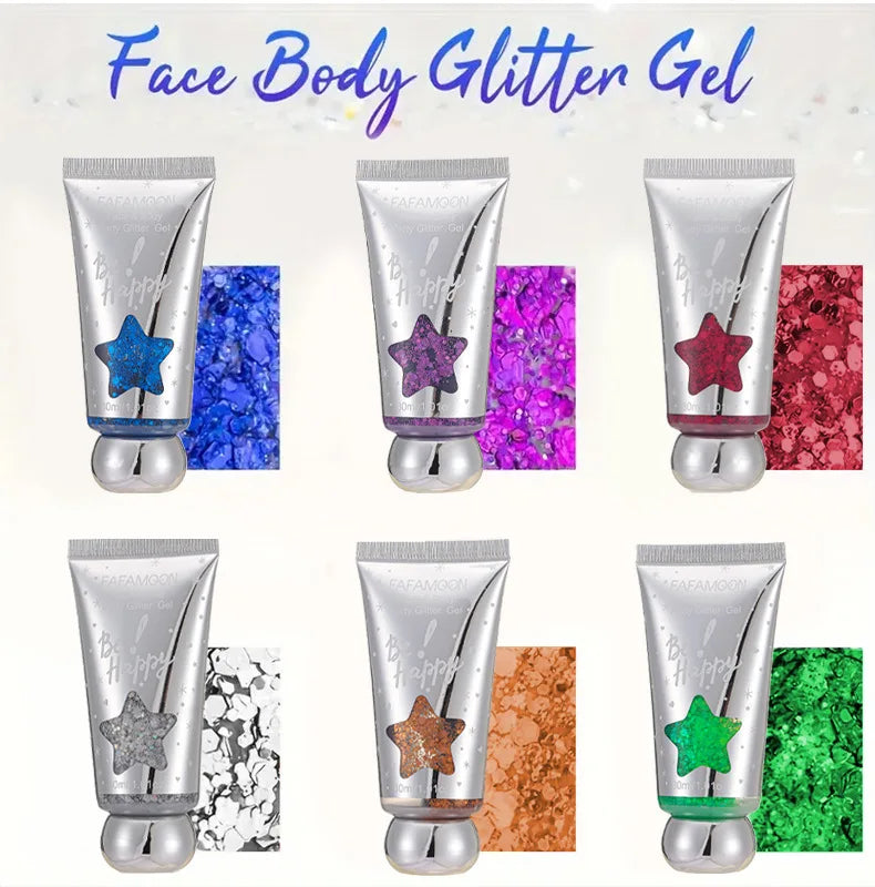 🌈 Festival Glow Glitter Gel – Rave-Ready Sparkle for Hair & Skin