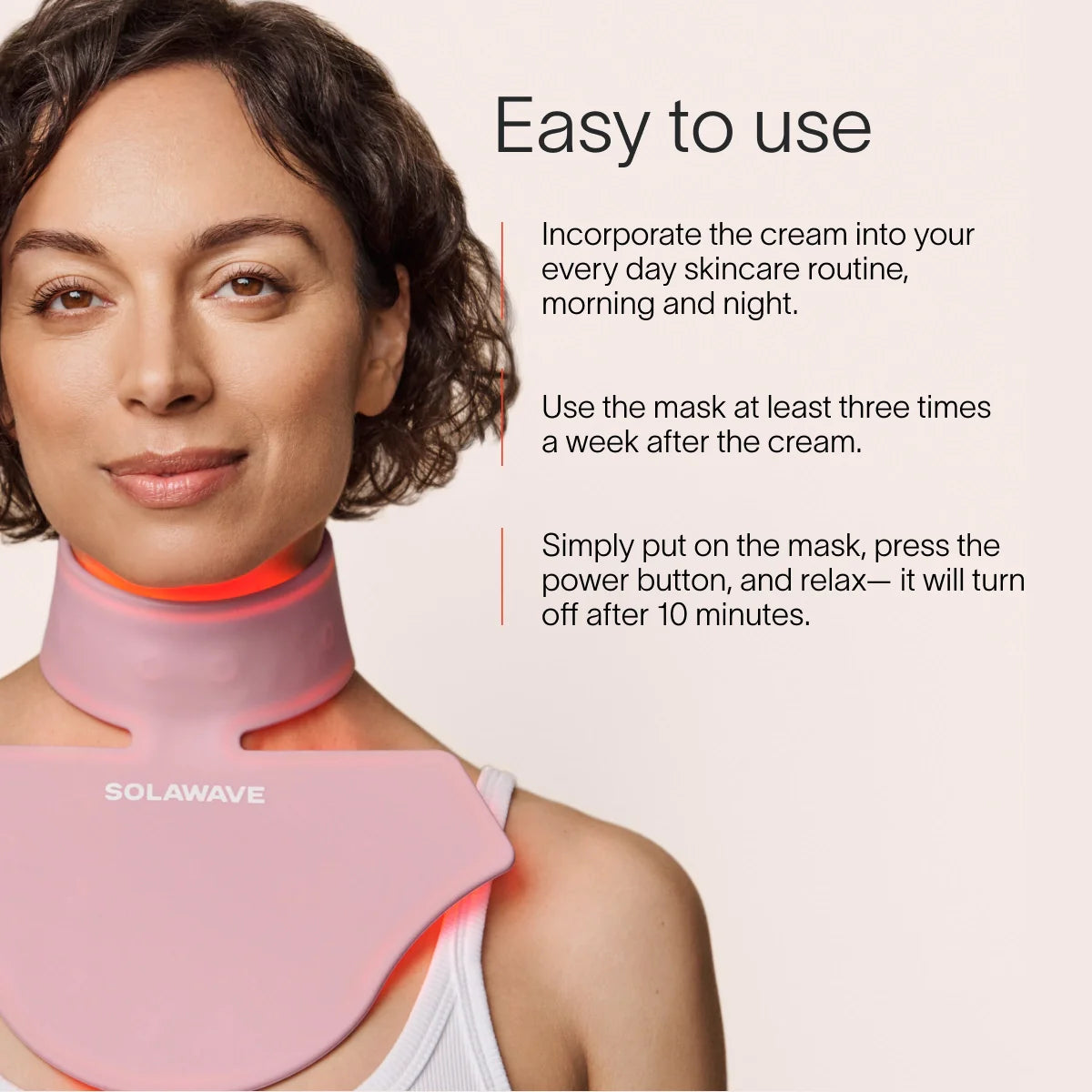 Solawave Neck & Chest LED Mask w/ LightBoost Cream Kit