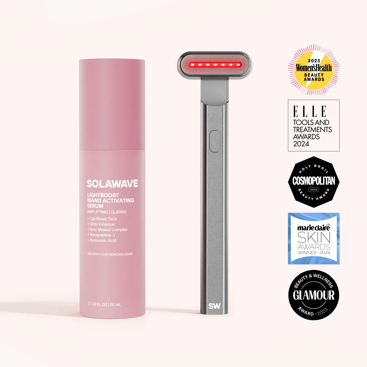 Solawave 4-in-1 Red Light Therapy Wand & Activating Serum Kit