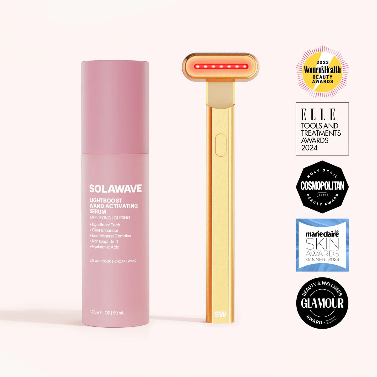 Solawave 4-in-1 Red Light Therapy Wand & Activating Serum Kit