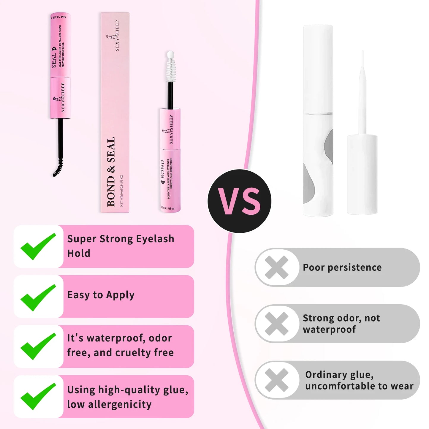 ✨ 2-in-1 Bond & Seal – Strong Hold Lash Glue Duo for DIY Cluster Lashes (Multi-Bundle Options)