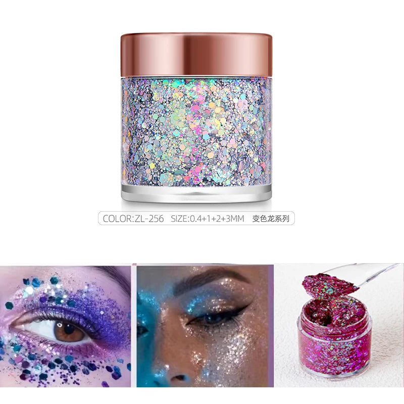 π Holographic Festival Glitter Gel for Face, Body & Hair | Long-Lasting Party Makeup