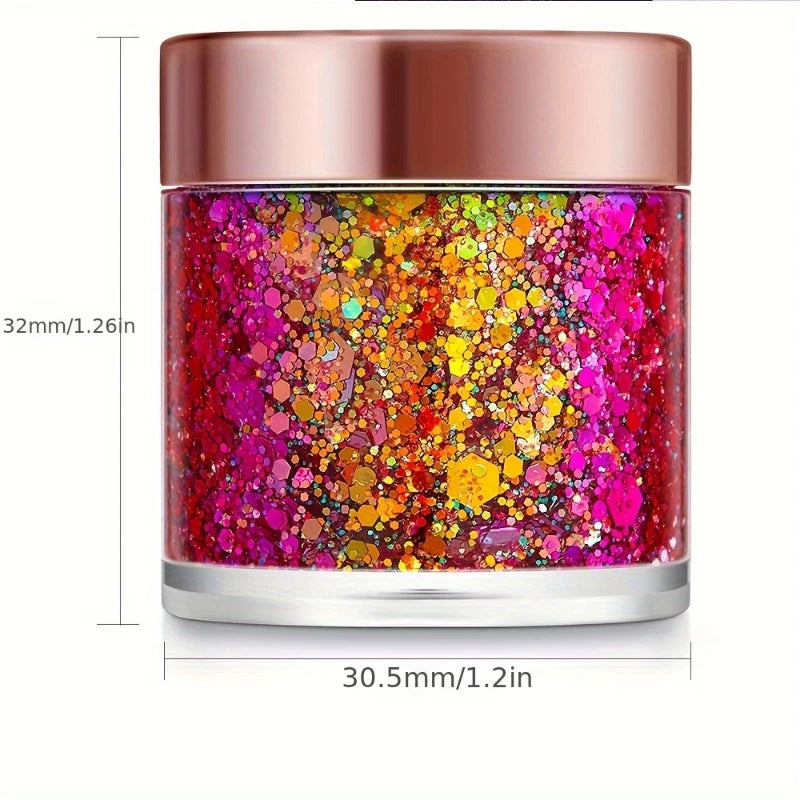 π Holographic Festival Glitter Gel for Face, Body & Hair | Long-Lasting Party Makeup