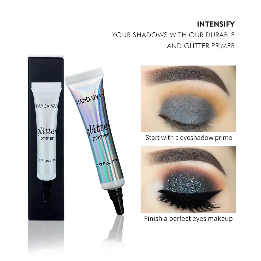 π Long-Lasting Luxe Glitter Primer for Eyeshadow & Face Makeup