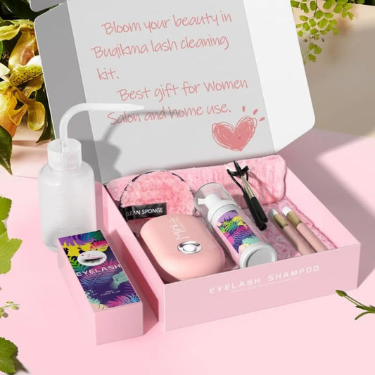 π DIY Lash Cleaning Kit β Lash Shampoo, Fan, Brushes & More (Pink)