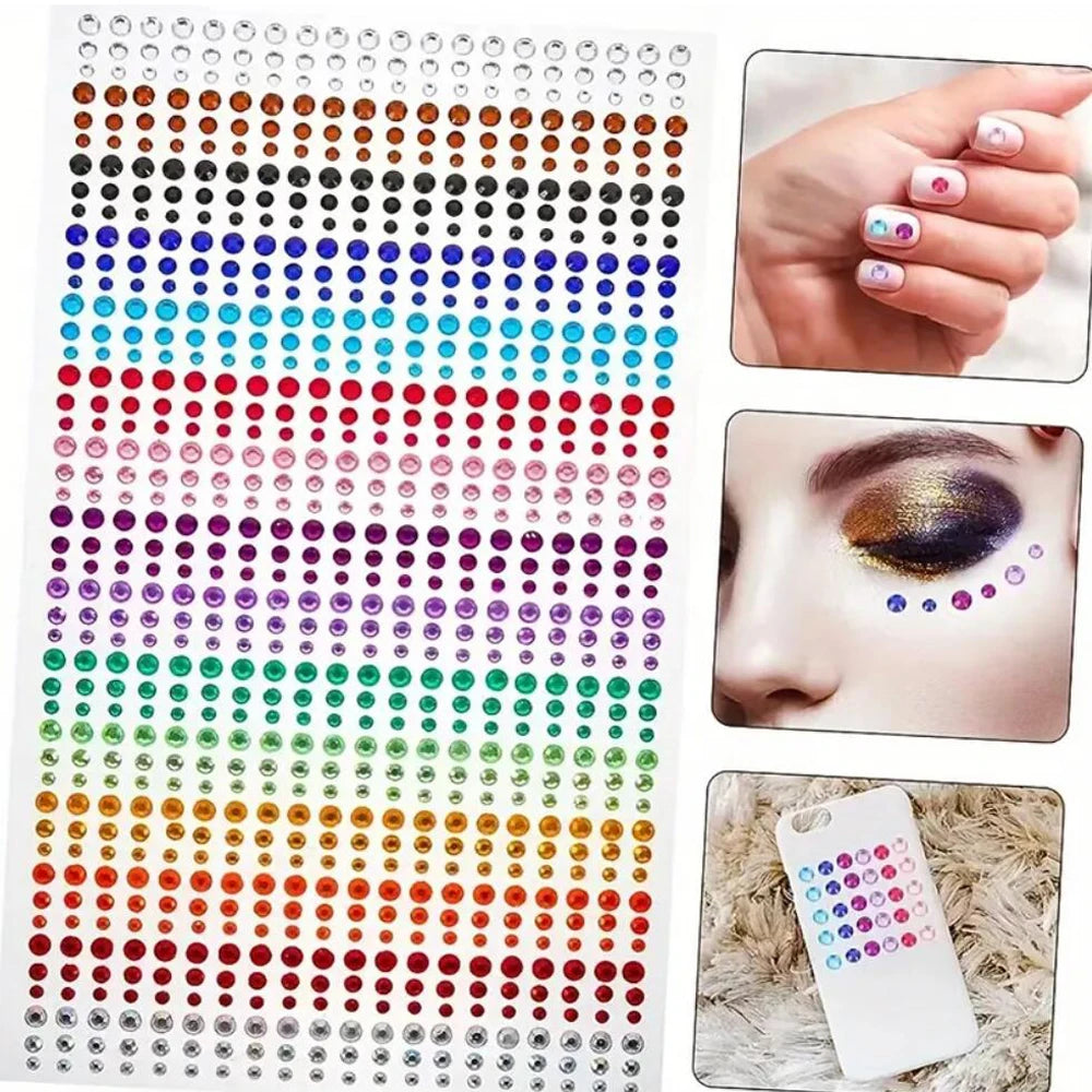 π Rainbow Face Gem Stickers β Sparkle Tattoo Set for Festivals, Makeup & More β¨