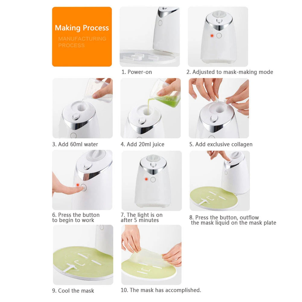 ✨ DIY Face Mask Maker – Automatic Collagen Fruit & Veggie Facial Mask Machine
