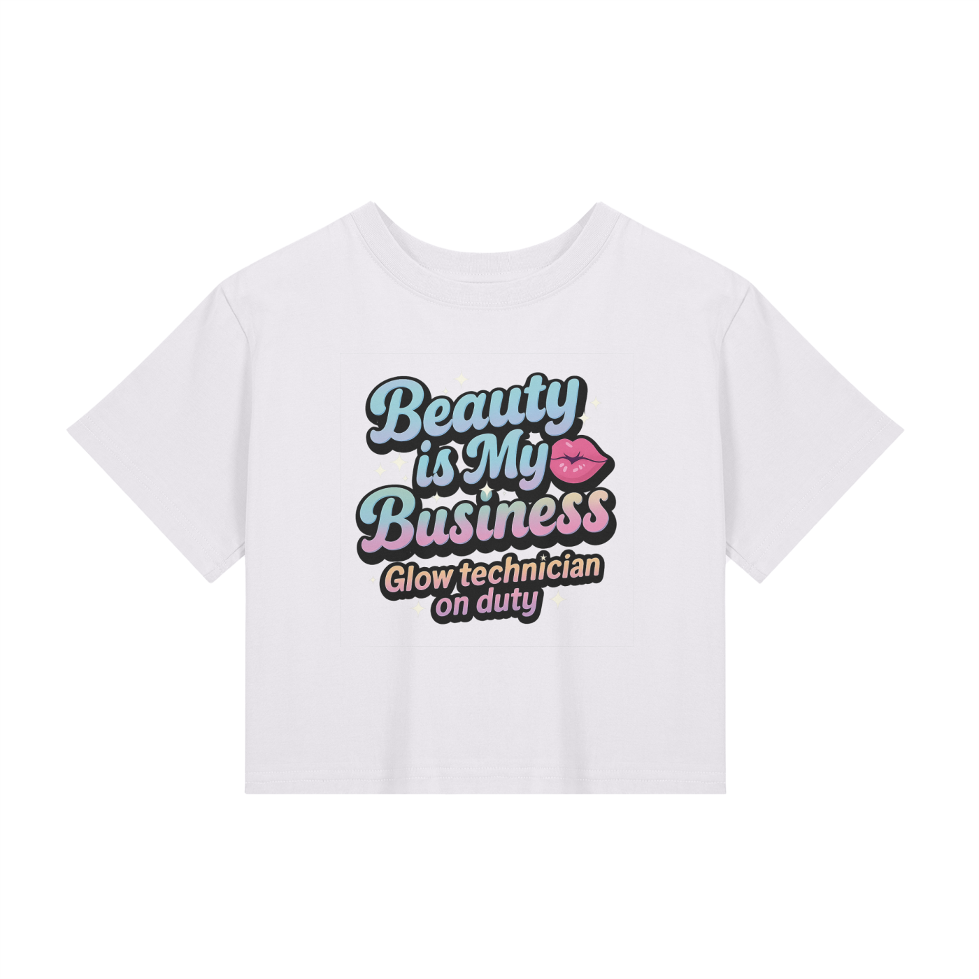 💄 Beauty Is My Business – Glow Technician On Duty Cropped Tee