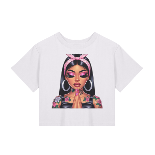 π Pink Bandida Girl β Chicana Crop Tee