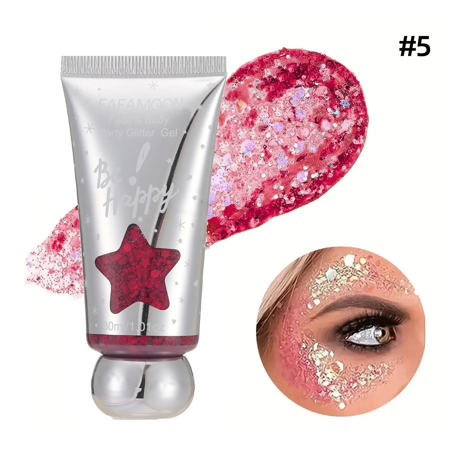 🌈 Festival Glow Glitter Gel – Rave-Ready Sparkle for Hair & Skin