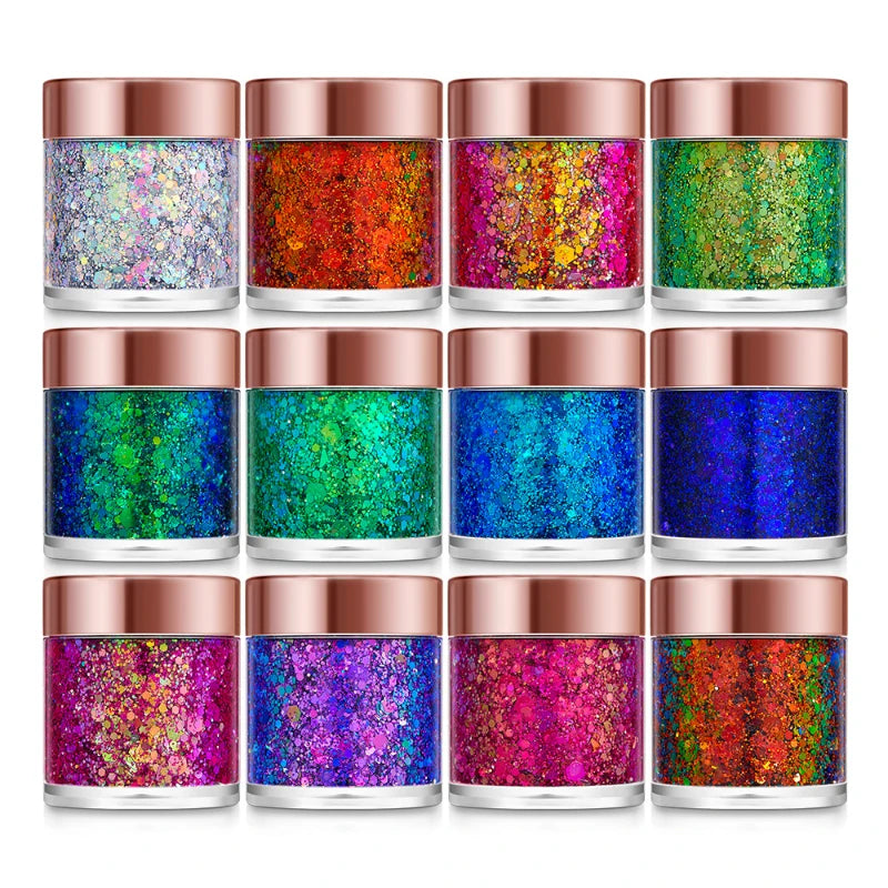 π Holographic Festival Glitter Gel for Face, Body & Hair | Long-Lasting Party Makeup