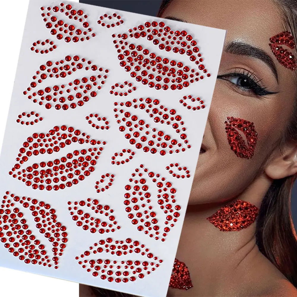 π Rainbow Face Gem Stickers β Sparkle Tattoo Set for Festivals, Makeup & More β¨