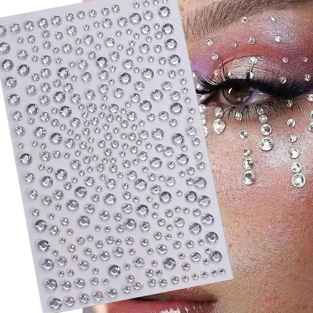 π Rainbow Face Gem Stickers β Sparkle Tattoo Set for Festivals, Makeup & More β¨