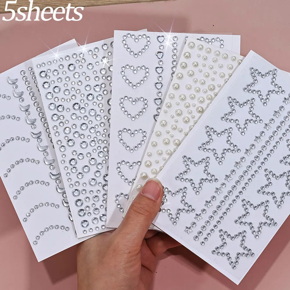 π Rainbow Face Gem Stickers β Sparkle Tattoo Set for Festivals, Makeup & More β¨