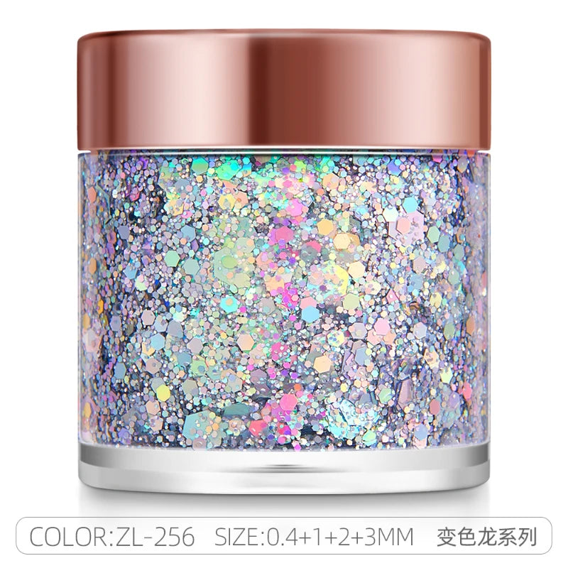 π Holographic Festival Glitter Gel for Face, Body & Hair | Long-Lasting Party Makeup