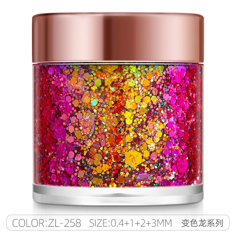 π Holographic Festival Glitter Gel for Face, Body & Hair | Long-Lasting Party Makeup