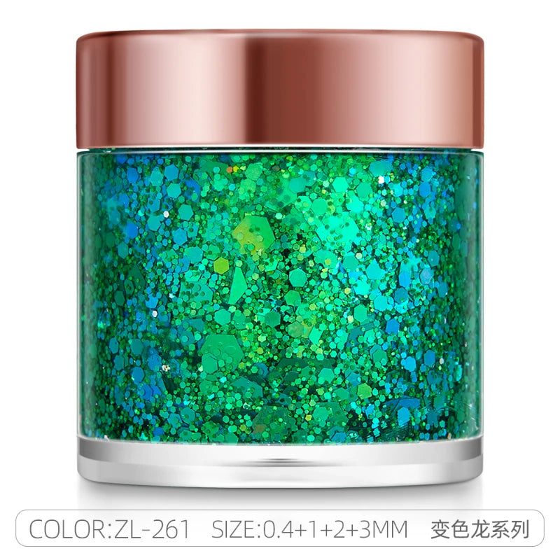 π Holographic Festival Glitter Gel for Face, Body & Hair | Long-Lasting Party Makeup