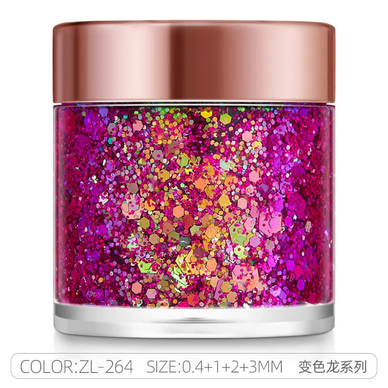 π Holographic Festival Glitter Gel for Face, Body & Hair | Long-Lasting Party Makeup