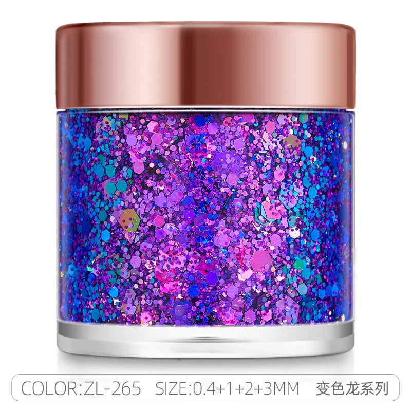 π Holographic Festival Glitter Gel for Face, Body & Hair | Long-Lasting Party Makeup