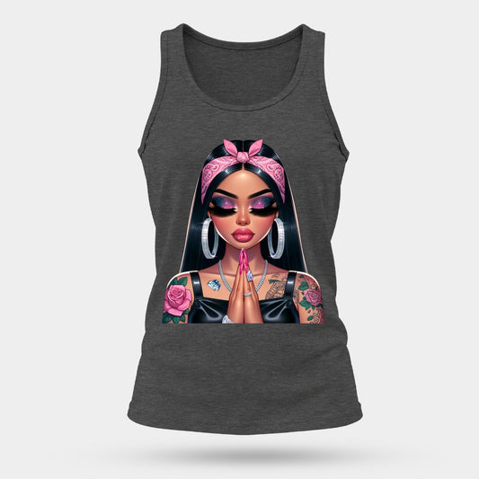 💖 Pink Bandida Girl – Chicana Sports Tank Top #3