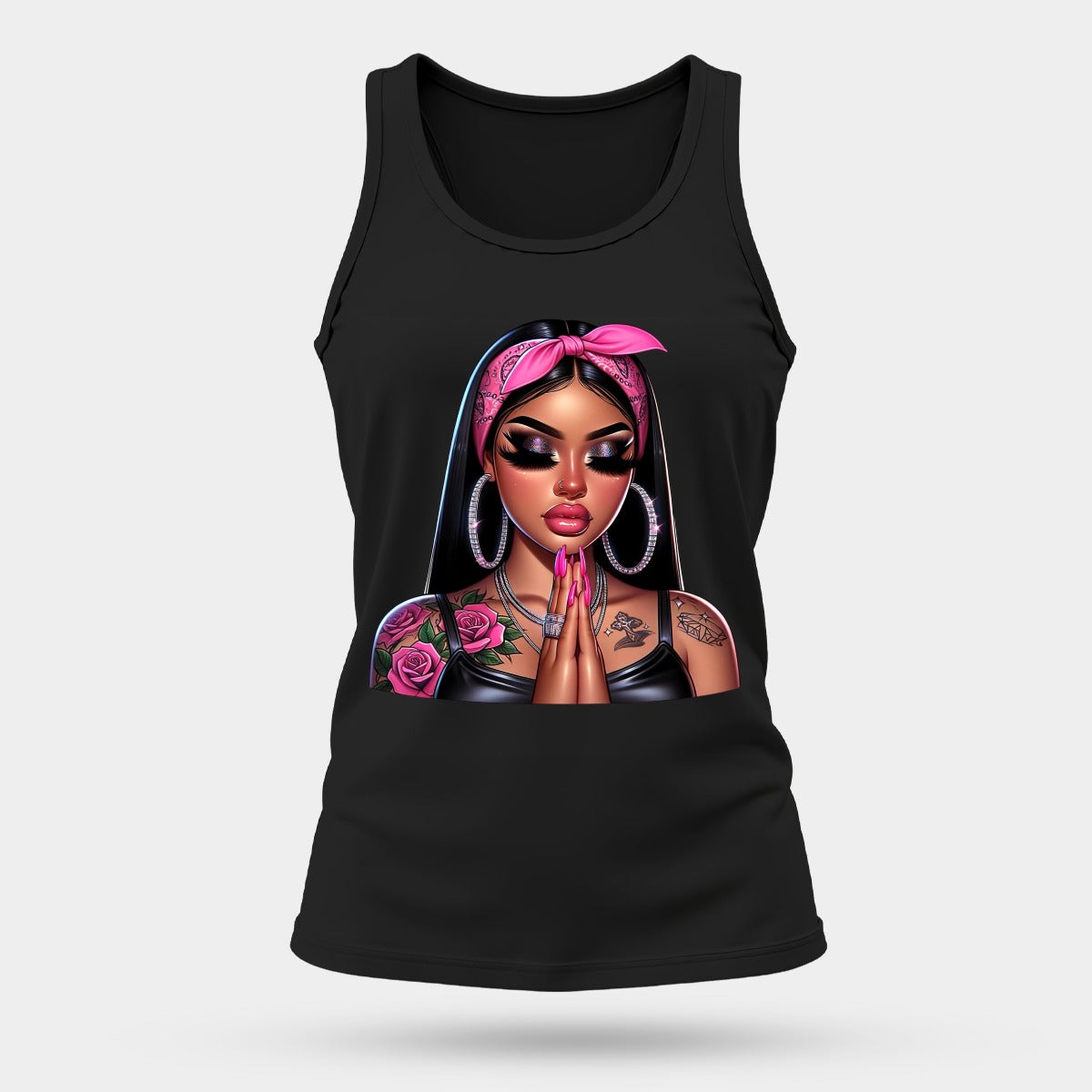💖 Pink Bandida Girl – Chicana Sports Tank Top #5