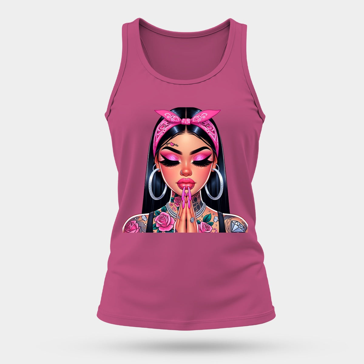 💖 Pink Bandida Girl – Chicana Sports Tank Top #6