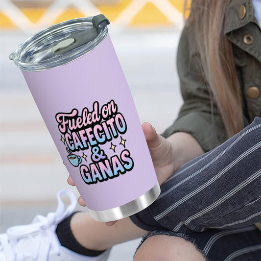☕️ Fueled on Cafecito & Ganas – 20oz Stainless Steel Coffee Tumbler