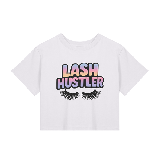 💕 Lash Hustler – Glam Boss Babe Cropped Tee