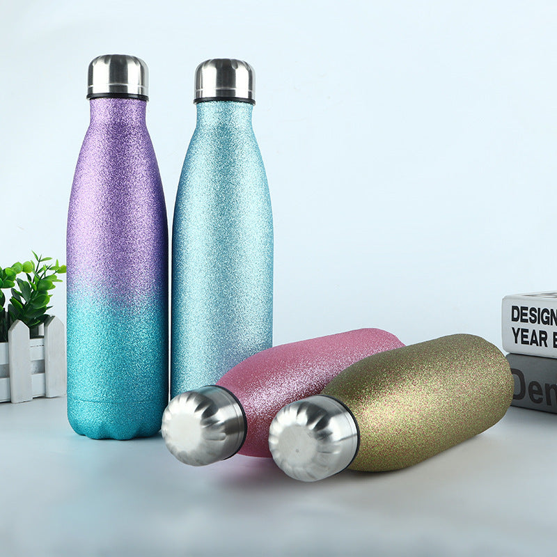 💦 Limited Edition Glitter Shimmer Hydration Bottle – BPA-Free Stainless Steel Insulated Water Bottle (17oz)