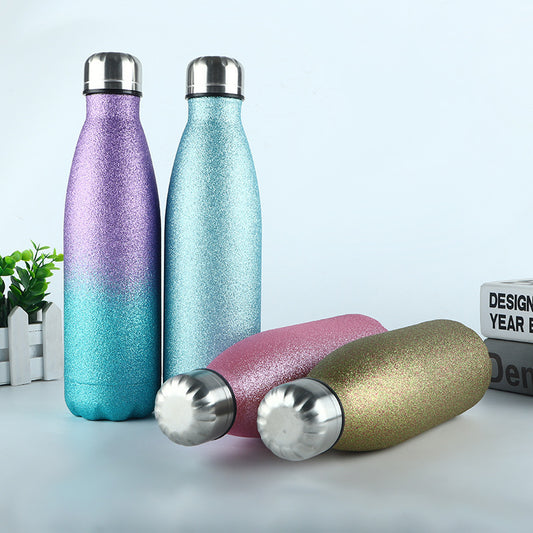 💦 Limited Edition Glitter Shimmer Hydration Bottle – BPA-Free Stainless Steel Insulated Water Bottle (17oz)