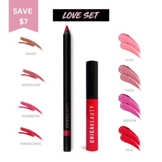 Chica Beauty LOVE/AMOR SET (Lipstick + Lip Liner)