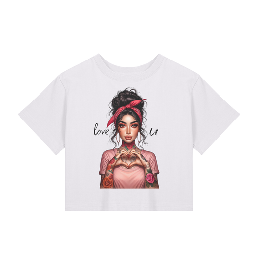 💖 Love U Morena – Chicana Crop Tee