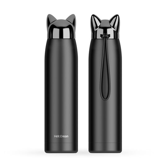 Stainless Steel Cat Ear Vacuum Water Bottle – 12–24 Hour Insulation