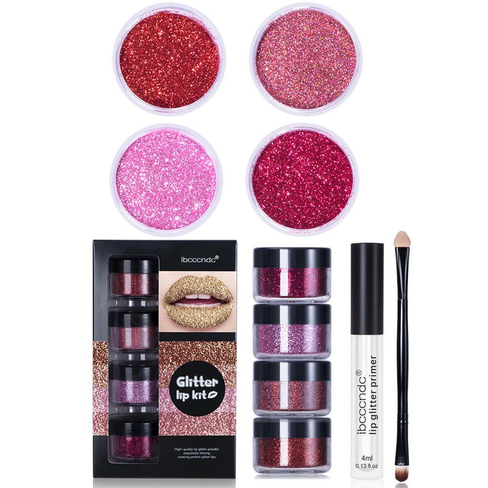 Glitter Lip Gloss Lipstick Kit – Diamond Shine with Primer | Festival-Ready, Waterproof & Long-Lasting