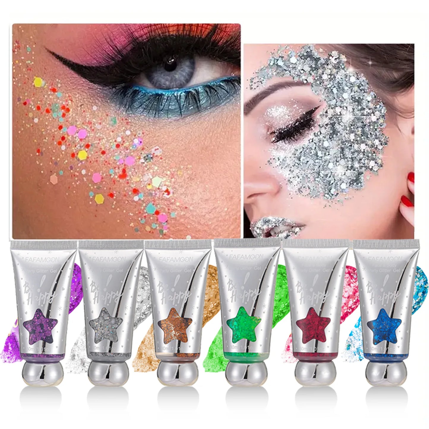 🌈 Festival Glow Glitter Gel – Rave-Ready Sparkle for Hair & Skin