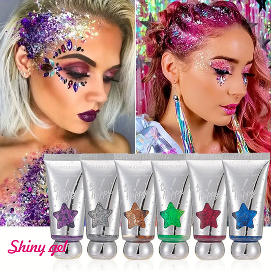 🌈 Festival Glow Glitter Gel – Rave-Ready Sparkle for Hair & Skin