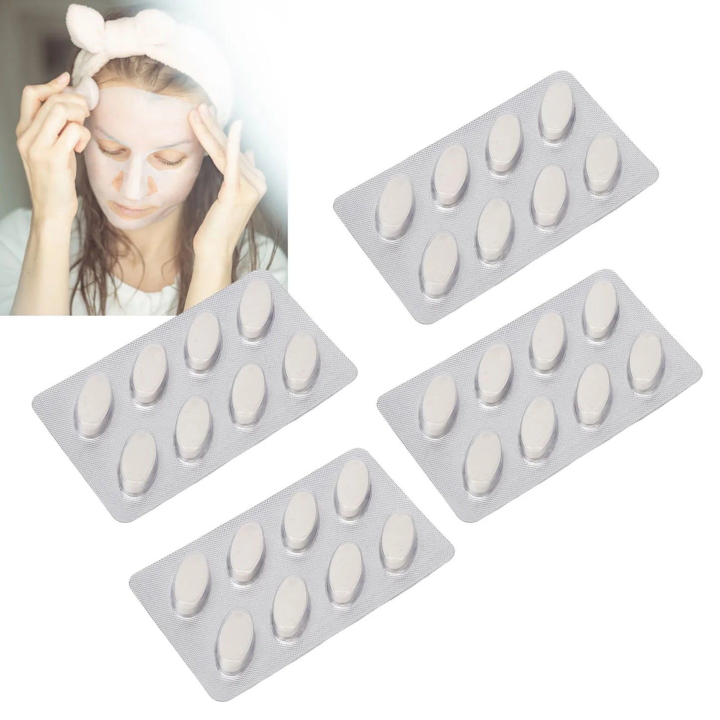 🧪 32pcs Collagen Mask Effervescent Tablets – DIY Skin Care for Facial Mask Maker Machines