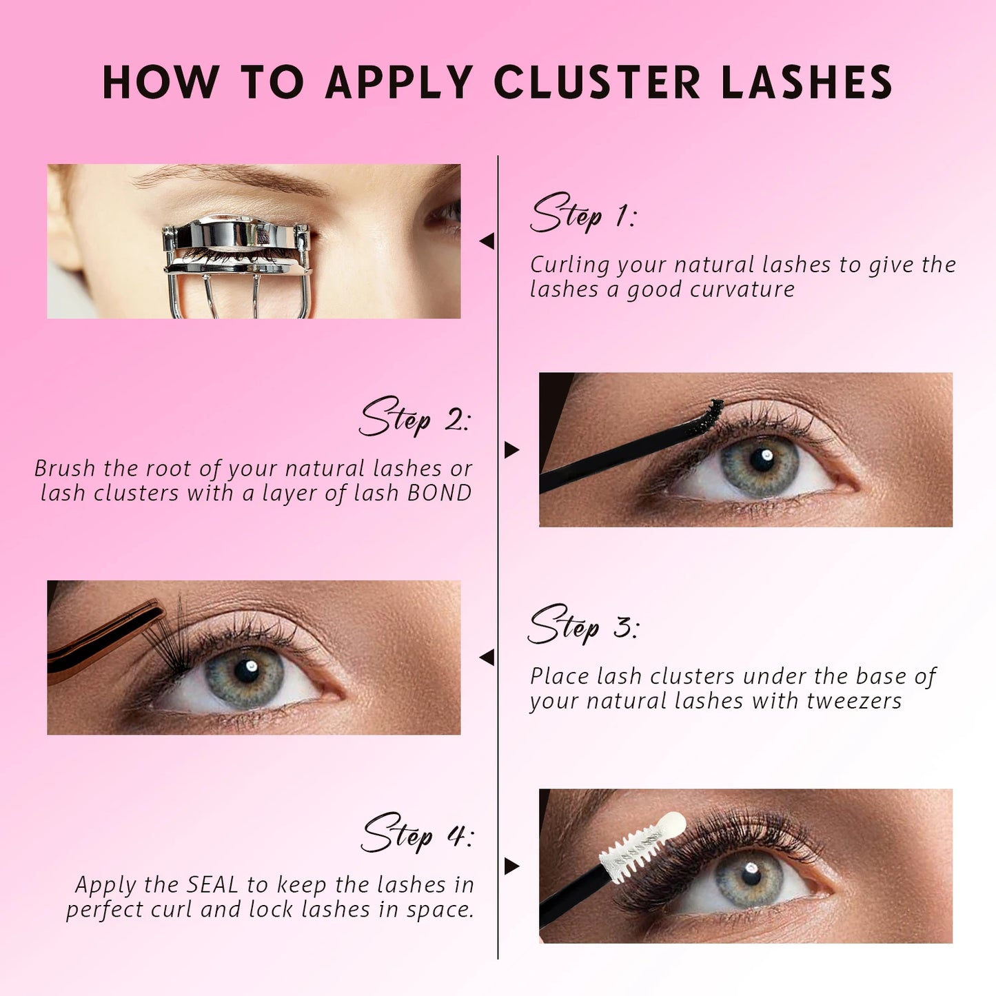 ✨ DIY Cluster Lash Extension Kit – Flirty, Bold, or Doll-Like Styles