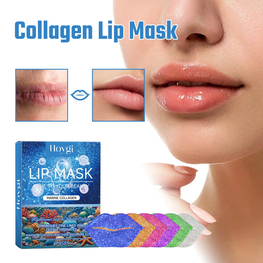 💋 Marine Collagen Lip Mask Set – Deep Hydration & Fine Line Fading (6 pcs)