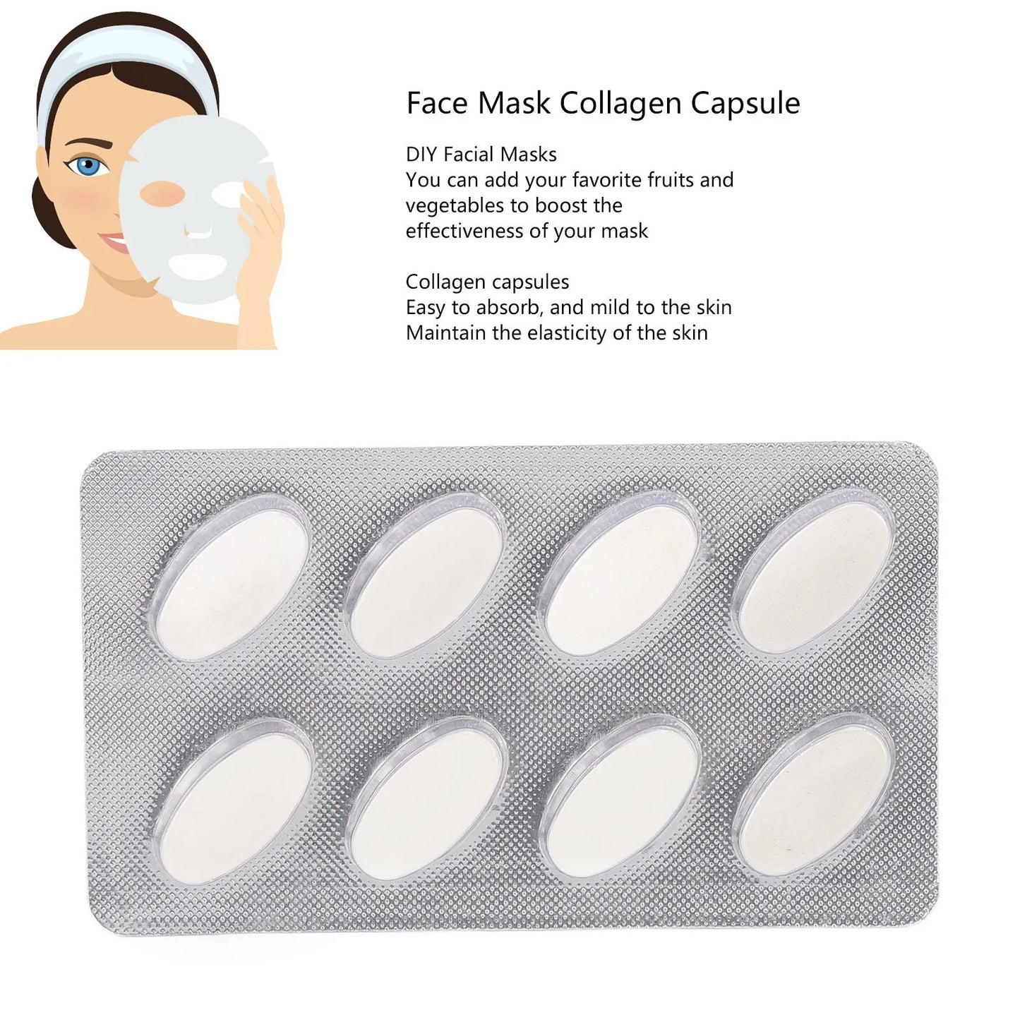 🧪 32pcs Collagen Mask Effervescent Tablets – DIY Skin Care for Facial Mask Maker Machines